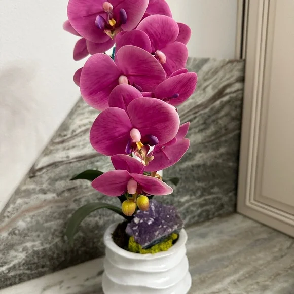 Neiman  Marcus Pink Faux Orchid - Picture 7 of 8
